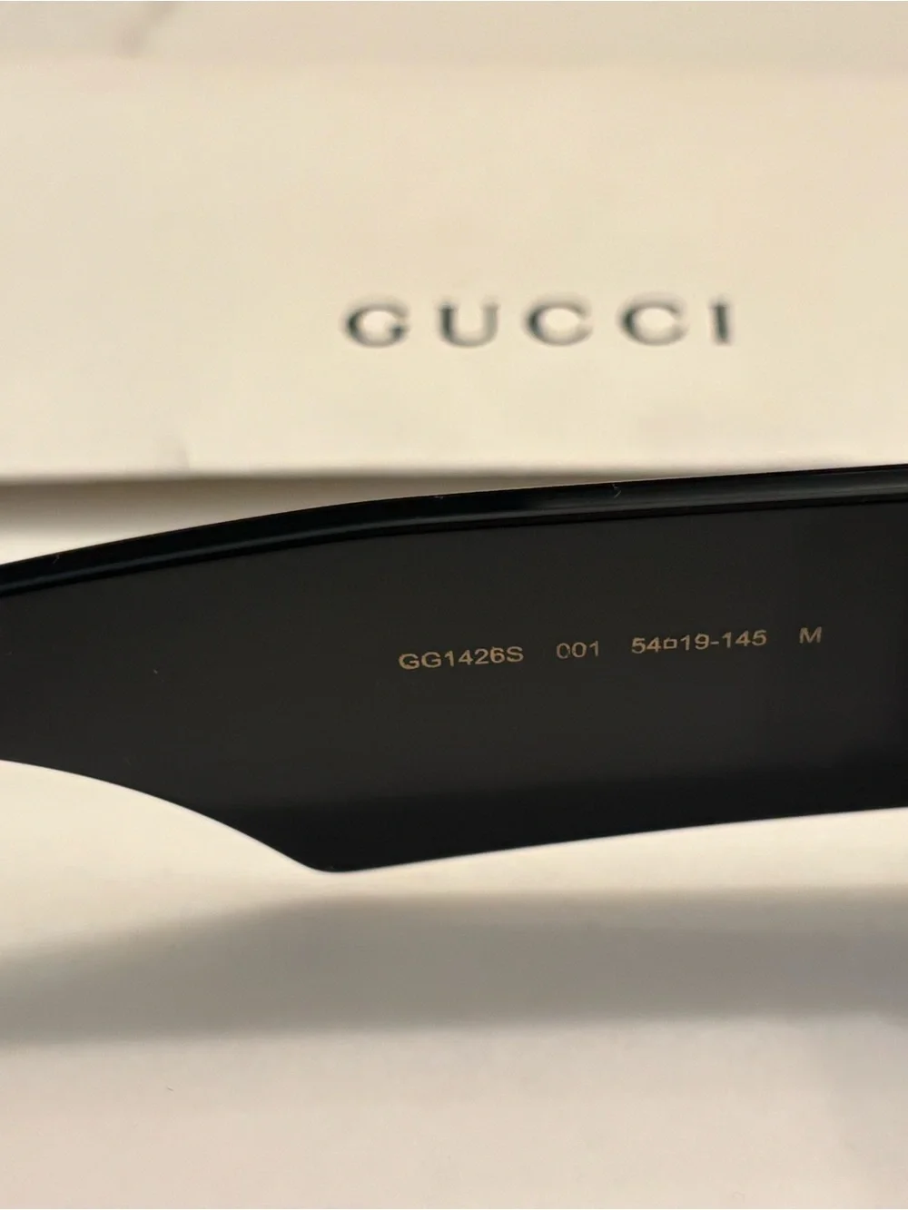 Gucci Black Rectangular Sunglasses with case and protective sleeve